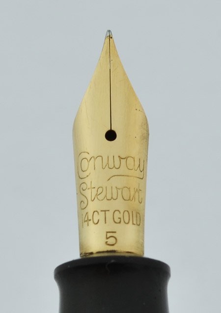 Conway Stewart 28 Vintage Fountain Pen - Hatched Black, Extra Fine